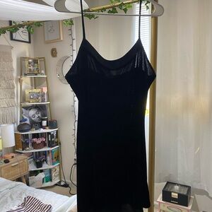 Black Velvet Slip Dress